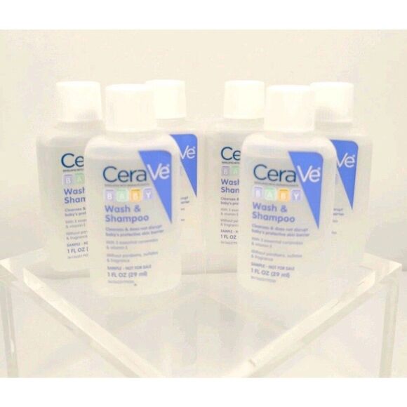 CeraVe Baby Wash and Shampoo Sample 1oz. Lot of 6 New Travel Size Bottles - Picture 10 of 12